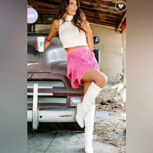 MAINSTRIP-The Full Nelson Suede Skirt Small New